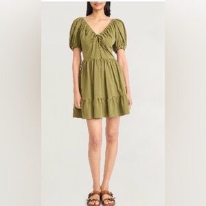 NWT The Good Journey Solid Puff Sleeve Knit Dress in Green